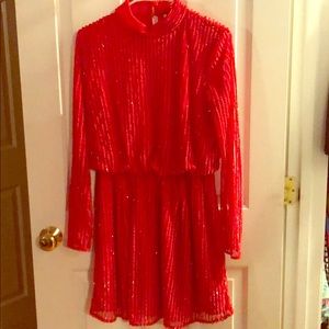 Red sequin dress